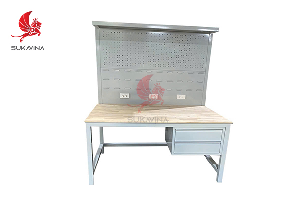 Bàn thao tác cơ khí chính xác kết hợp hộc tủ đựng đồ dụng cụ cơ khí 